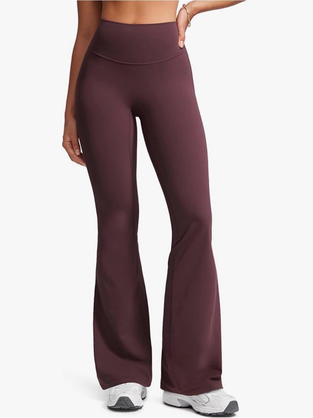 INGIA High-Waisted Flare Leg Women’s Pants - Plumbrown